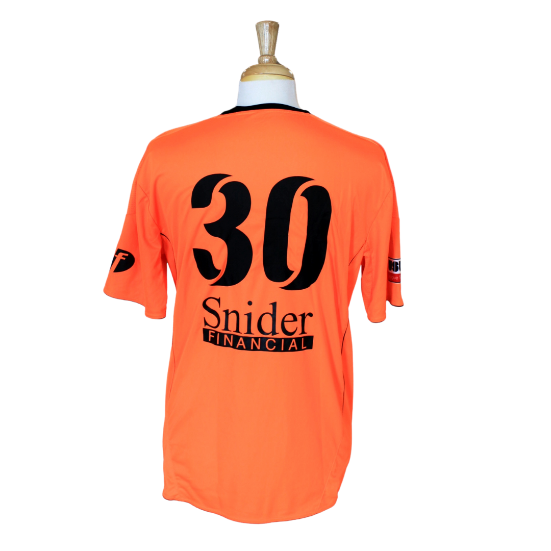 Flint City Bucks Neon Orange Short Sleeve Match Worn Keeper Jersey
