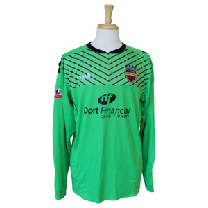Flint City Bucks Neon Green Long Sleeve 2022 Four Star Match Worn Keeper Jersey
