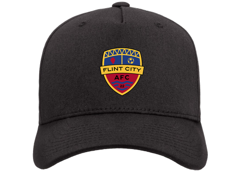 Flint City AFC Curved Bill Black Cap Full Logo