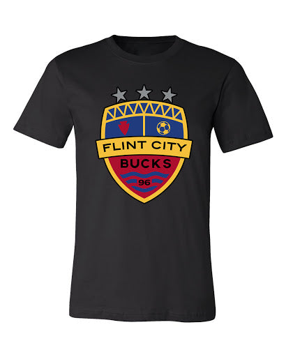 Flint City Bucks Crest Full Color Unisex Black Tee