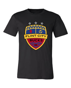 Flint City Bucks Crest Full Color Unisex Black Tee